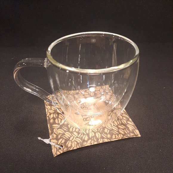 Godinger Artisan Roast Double-Wall Cappucino  Thermo-Glass Cups ~ Set of 2 ~ New - Picture 4 of 11